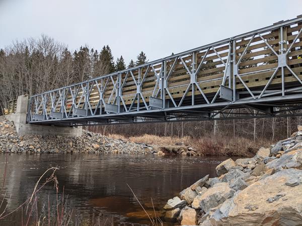 Showing Acrow's modular bridge in N.B.